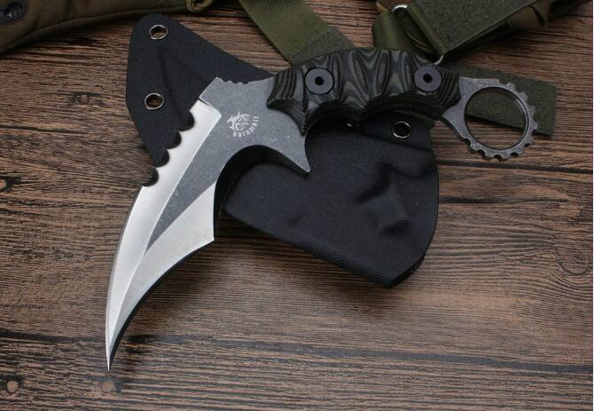 

high quality grim Reaper karambit claw D2 59-60HRC camping hunting knife xmas gift knife for man 1pcs Adru