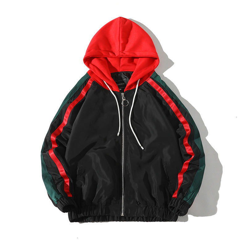 

Quality Man Coats Windbreaker Hooded Jackets Coat Men WOMEN Oversize Hip Hop Brand Tracksuit Jacket Fashion Casual Streetwear, Red