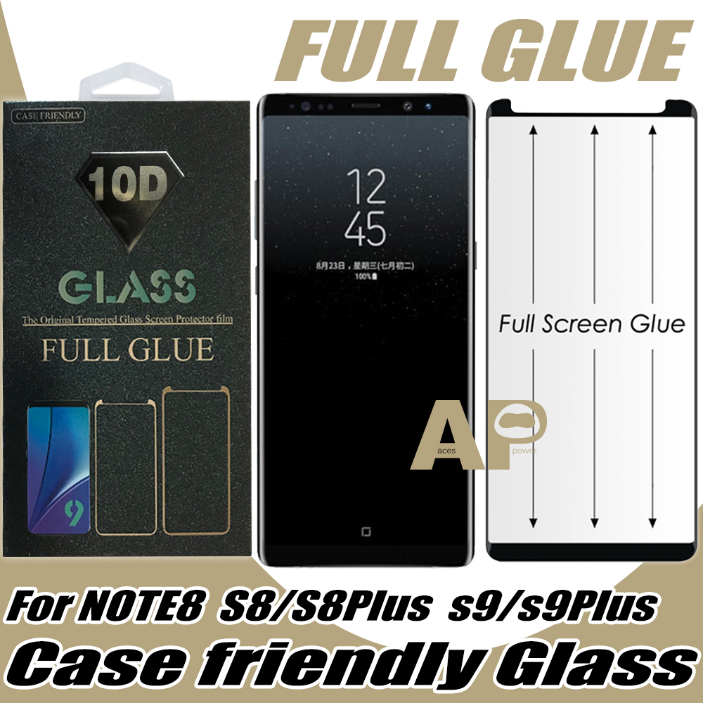 

Full Glue Case Friendly Tempered Glass Screen Protector For Samsung Galaxy S21 S10 S9 S8 S20 Ultra Note 9 10 Plus With Retail Package