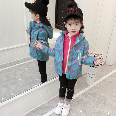 

Kids Brand Windbreaker Girls Designer Coat Childrens Plush Jacket Fashion Casual Hoodie Graffiti Print New Style 2019 Autumn Top Quality, Rose