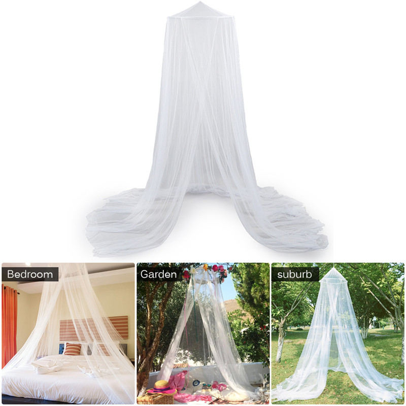

Round Bed Mosquito Net 60*250*900cm Hanging Travel Outdoor Camping Anti-mosquito Mesh Netting White Bed Canopy Curtain Decor