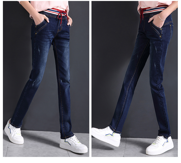 

Dark Blue Since The Drape Bootleg Jeans Waist