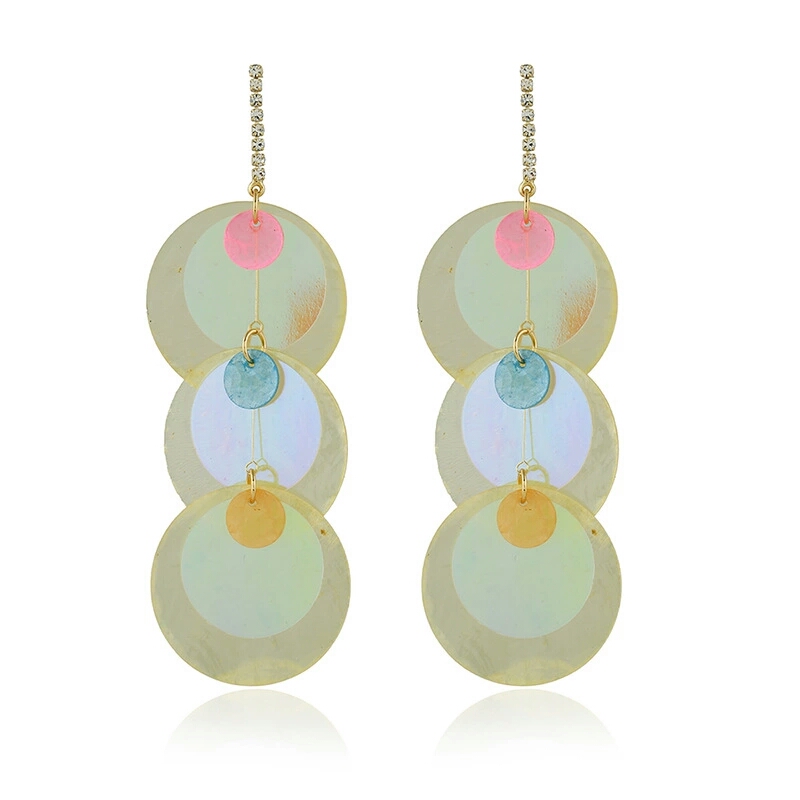

Wholesale-n dangle earrings for women luxury designer diamond bohemian style chandelier earring fashion yellow purple jewelry free shipping