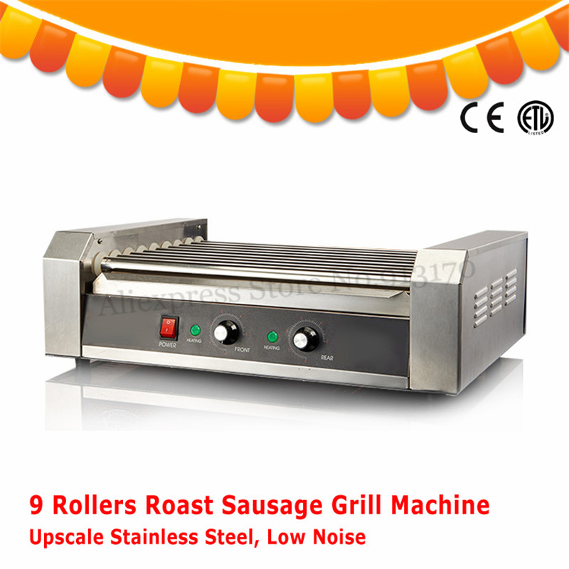 

9 Rollers 1800W Hot Dogs Grill Electric Hot Dog Maker Commercial Hot-dog Sausage Grill Roasting Machine Low Noise CE