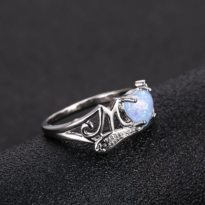 

Diamond Heart Opal mom Ring women rings mother's day fashion jewelry will and sandy gift