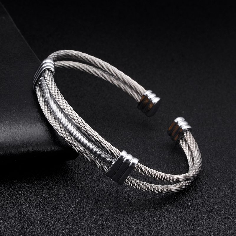 

Unique Brand Stainless Steel Charm Bracelets Bangles For Men Women Jewelry Diy Male Silver Cuff Open Sporty Bangle