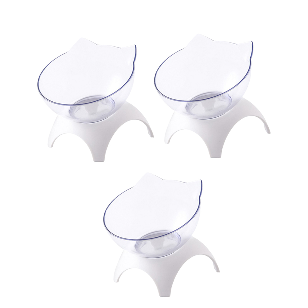 

3pcs cat dog elevated bowls 15Â° tilted pet raised food feeder container