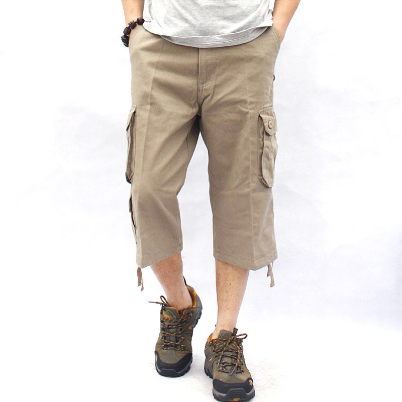 

Mens Pants Bottoms Trousers Cargo Pants Calf-length Plus Size 100% Cotton Pockets Fashion Casual for Summer KWGK-0030