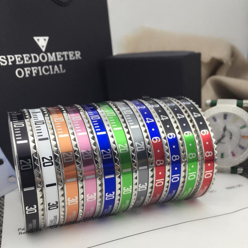 

Fashion New Open trend titanium steel bracelet men and For women digital dial dial water ghost accessories bracelet Jewelry Wholesale, Golden;silver