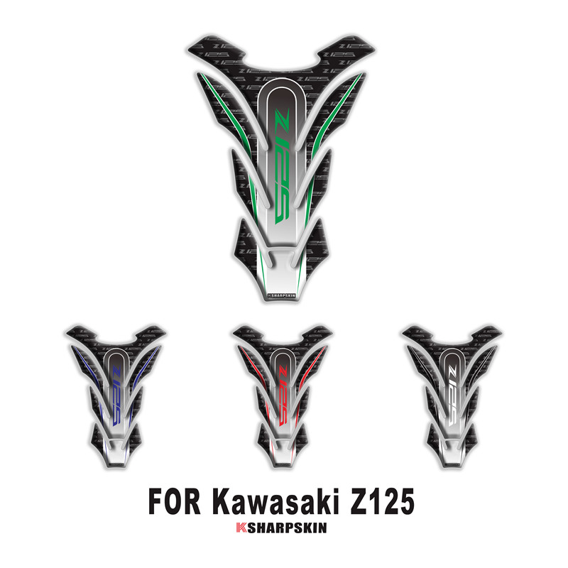 Moto 3D Autocollants Stickers Pad De R/éservoir De Carburant Gaz Huile Protecteur Argent
