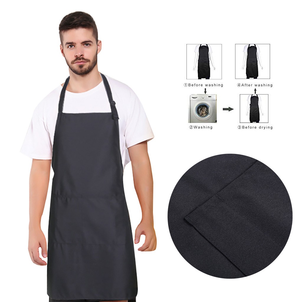 

Kitchen Apron Delantal Cocina Kitchen Cooking Adjustable Bib Apron with Pocket Extra Long Ties for Women Men, Chef