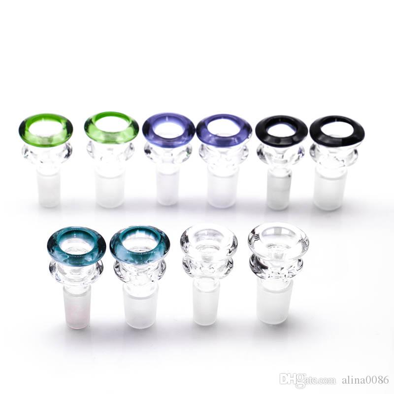 

14mm 18mm Color Mix Bong Bowl Male Piece For Water Pipe Dab Rig Glass Smoking Bowls