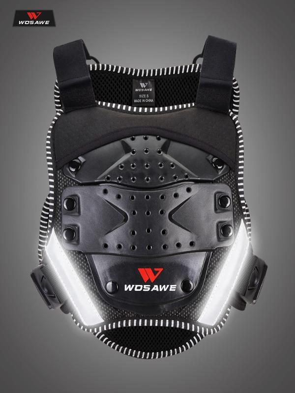 

WOSAWE Children's Armor Jacket Vest Chest Protection Motorcycle Gear Kids Back Support Protection Cycling Skiing Protector