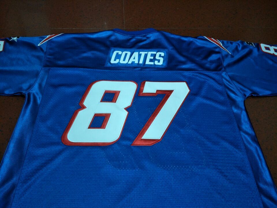 

Custom Men Youth women Vintage #87 Ben Coates Game Worn Retro Jersey 1990 Football Jersey size s-4XL or custom any name or number jersey, White women s-2xl