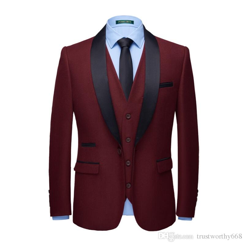 

Wine tuxedos groom wedding men suits mens wedding suits tuxedo costumes de smoking pour hommes men(Jacket+Pants+Tie+Vest) 045, Same as image