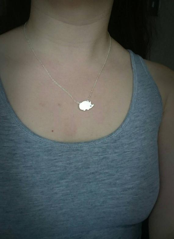 Gold Silver Cute small Hedgehog pendant Necklace for Women Simple Cartoon Animal Necklace Porcupine Hedgepig Necklace jewelry-image-467514525