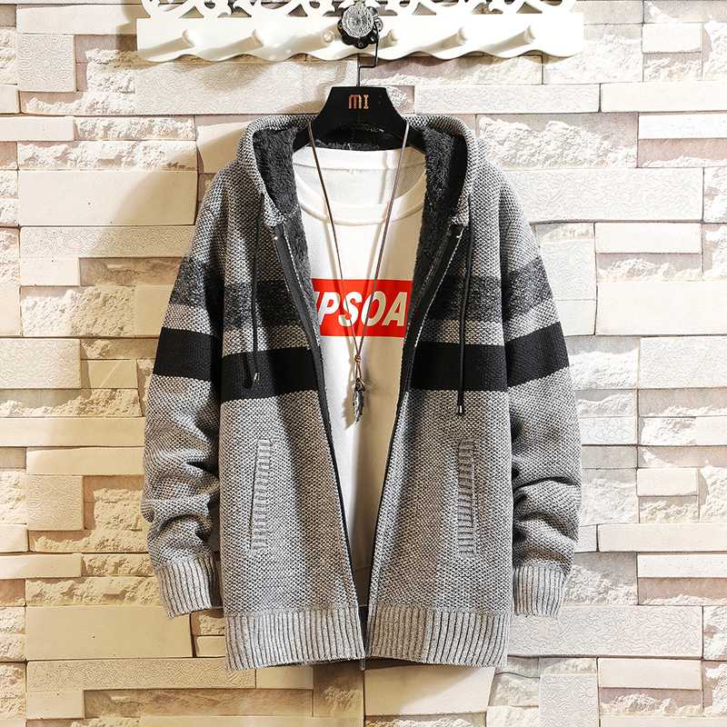 

Solid Color New Thick Fashion Brand Sweater For Mens Cardigan Knitwear Warm Autumn Japan Design Clothes Plus size M-3XL, B215 6609 c