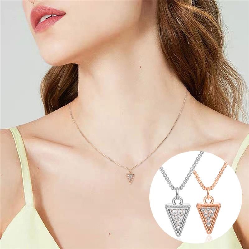 MUZI Menss Fashion Stainless Steel Triangle Shield Tag Pendant Necklace with Chain