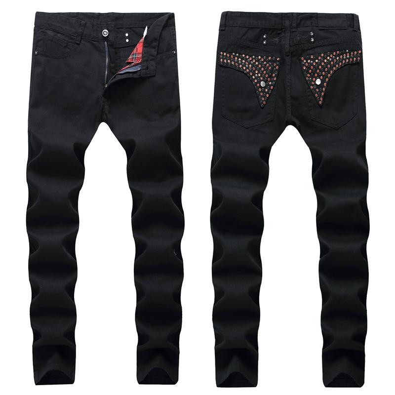 

2020 new Mens Straight Slim Fit Biker Jeans With Zip men s clothing Distrressed Hole Streetwear Style luxury Robin Jeans, Black