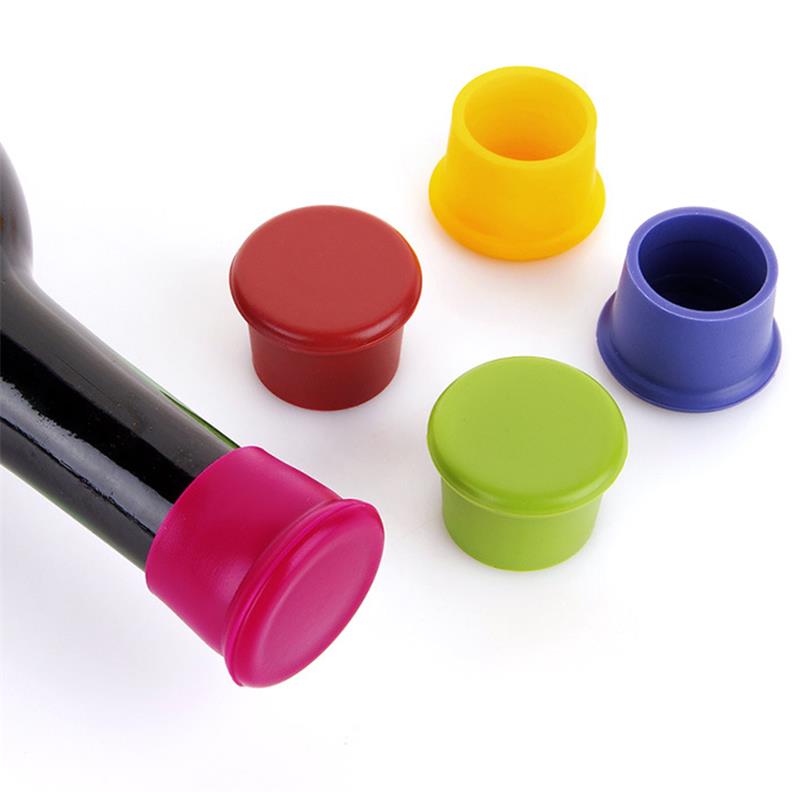 

Silicone Red Wine Stopper Food Grade Beer Beverage Bottle Caps Sealers Leak Free Wine Bottle Cap Fresh Keeping Sealers