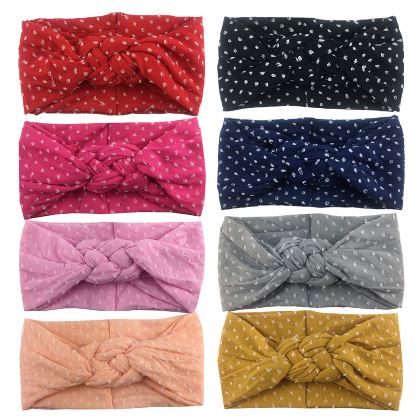

Baby Girl headbands Cross Chinese knot Soft Headband fashion Flexibility Dot Bohemia Bow Girl Infant Hair Accessories Headband, As pic