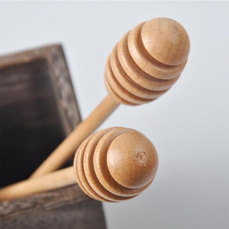 

Adeeing Creative Beech Honey Stirring Stick Wooden Jam Muddler Kitchen Tool