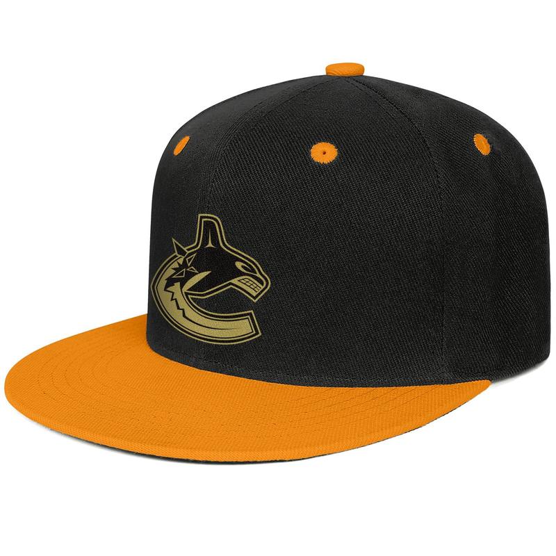 

Vancouver Canucks gold series hockey Unisex Flat Brim Baseball Cap Styles Fashion Trucker Hats ice team RUN VAN Coconut tree fonts blue, Blue;gray