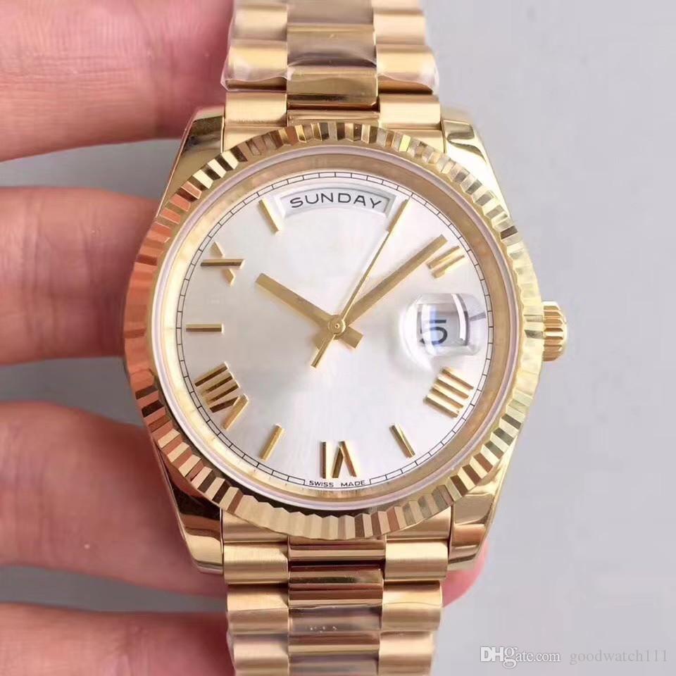

Luxury Men watch DAY DATE 40mm Automatic mechanical movement stainless steel Designer watches Master President Mens Wristwatches, Box