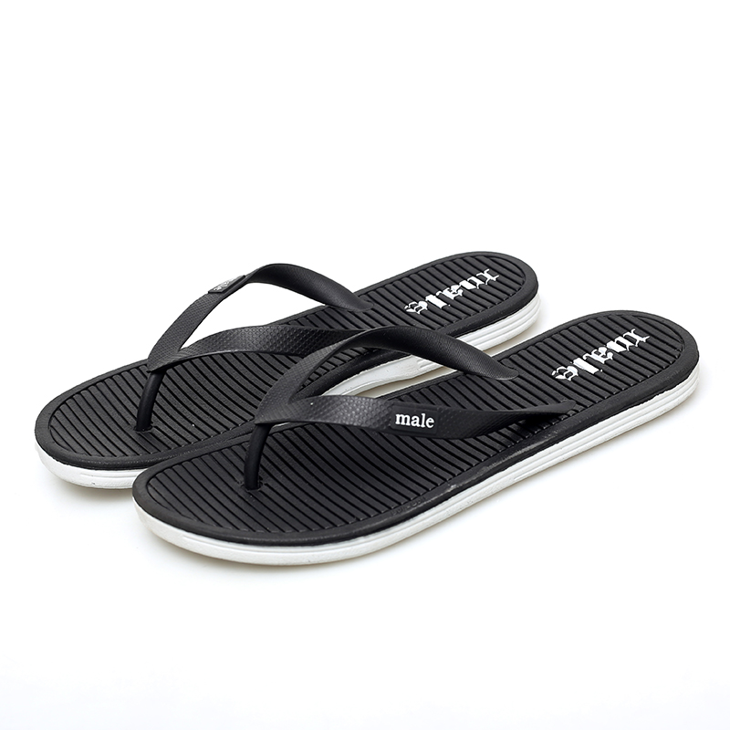

Men Summer Lightweight Flip Flops Open-toe Slip-on Beach Loafers Swimming Slippers Indoor Bathroom Shoes, Black-blue