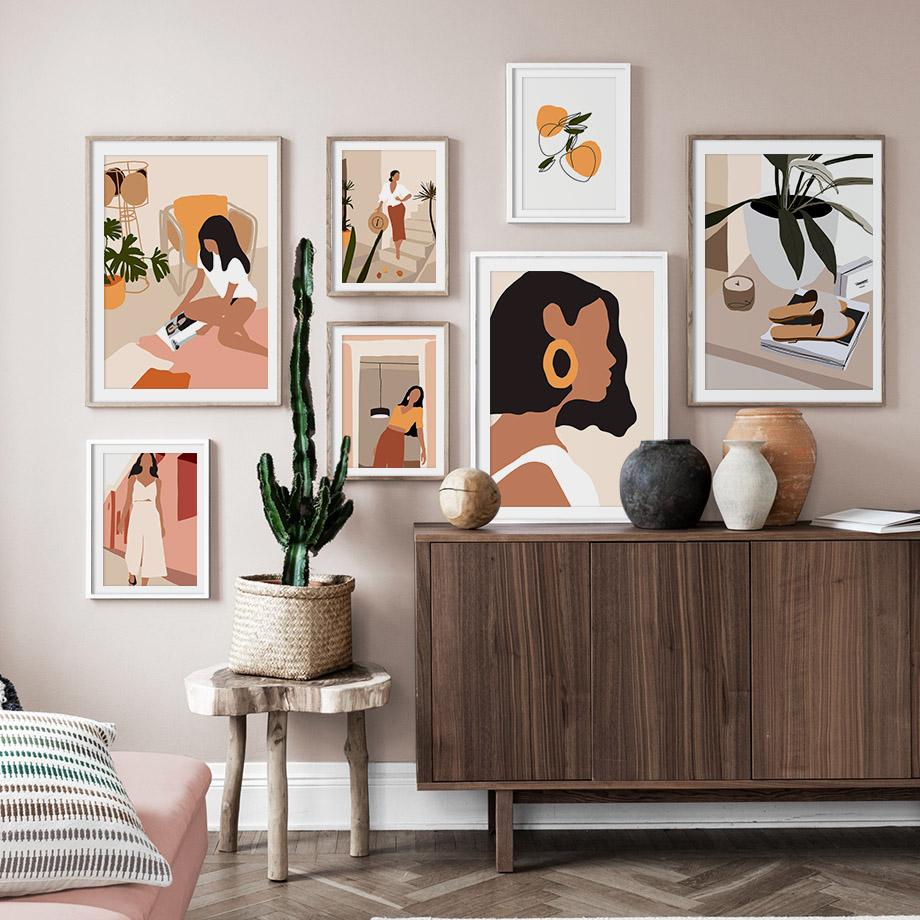 Compra Chica Minimalista Pared Del Arte De La Lona De La Moda Del Abstracto  Pintura Nórdicos Pósters Y Cuadros De La Pared Imprime Para La Decoración  De La Sala De Estar Barato |