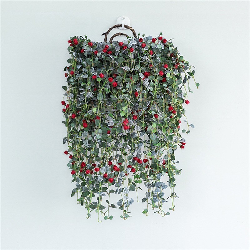 

Green Purple Red Artificial Plant Silk Rattan Wall Flower Plant Wedding Party Decoration Fake Flowers Vine Home Decor