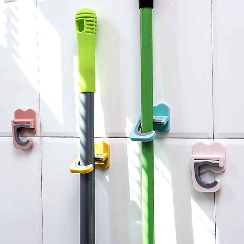 

Mop hook household multifunctional mop rack bathroom broom rack clip brush broom shelf storage bag new FD
