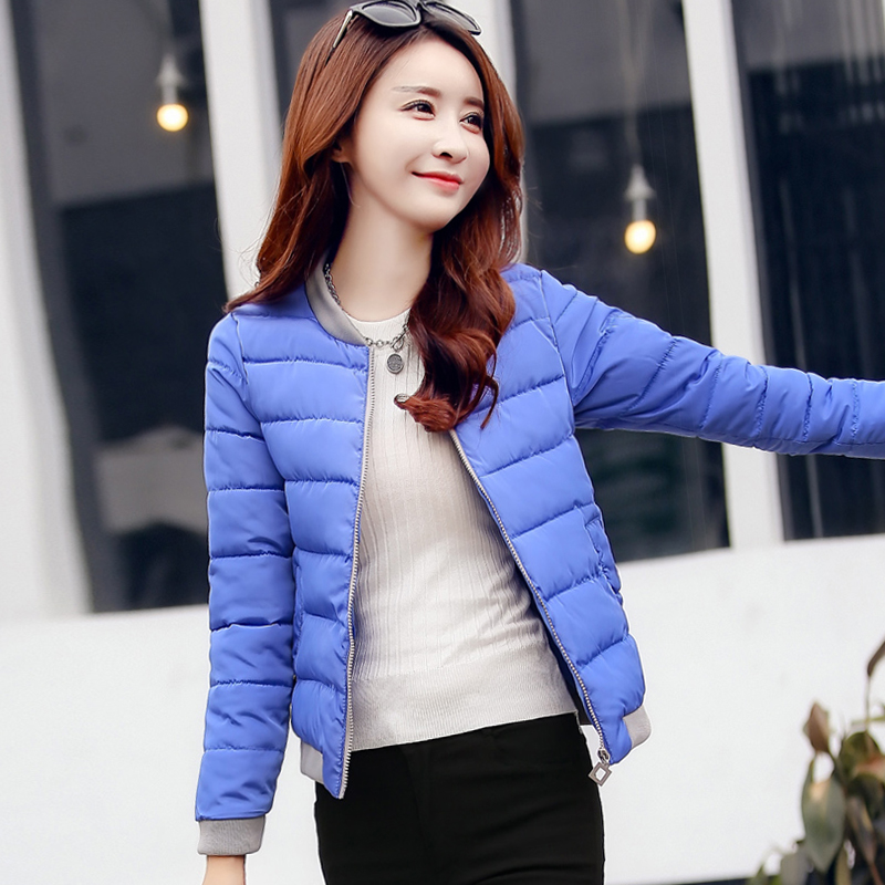 

2019 New Small Padded Jacket Padded Coat Winter Coat Women's Baseball Jacket Short Korean Slim Cotton-padded, Black