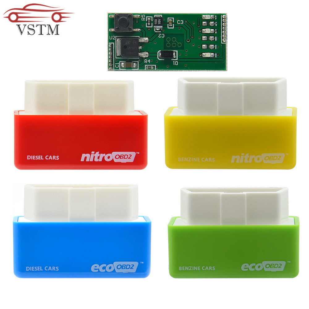 

NitroOBD2 Full Chip Tuning Box EcoOBD2 Economy Chip Tuning Box OBD Car Fuel Saver Eco OBD2 for Benzine Cars Fuel Saving 15%