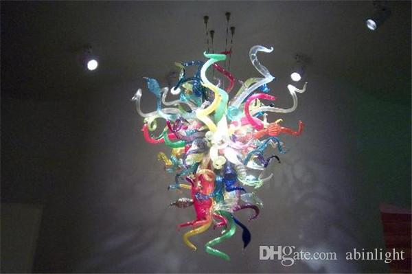 

Wedding Decoration Blown Glass Colorful Chandelier AC 110V 240V Custom Made Borosilicate Glass Chandelier Light Modern Ceiling Lamps