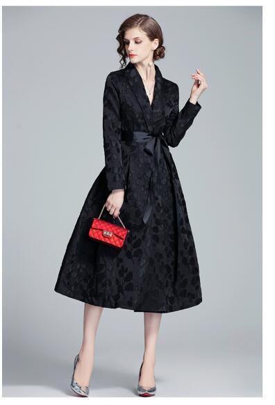 

Jacquard new 2019 popular windbreaker women' mid-length knee-length coat, Blue
