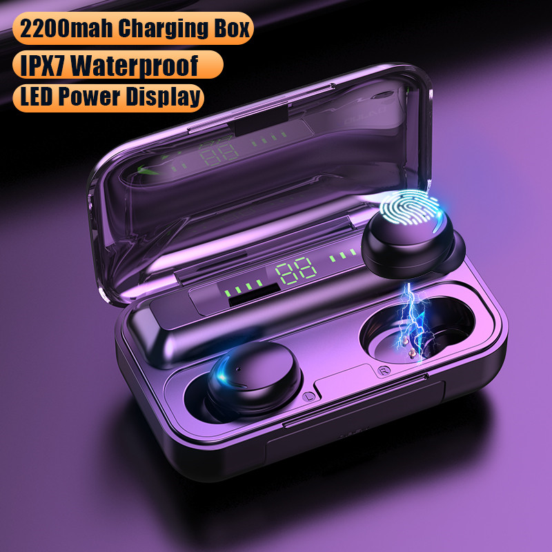 

F9-5 Wireless Headphones 5c Bluetooth 5.0 Earphones Charging Box With Microphone Sport Waterproof Headsets Earbuds, F9 black
