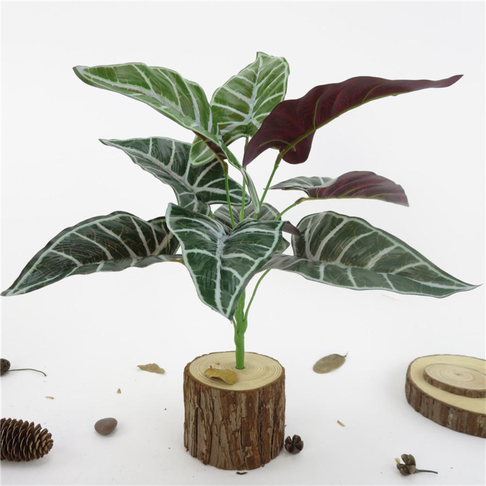 

1Pc Artificial Alocasia Leaves Fake Plant Home Office Party Photography Decor, Green