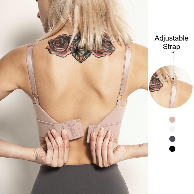 

Sports Bra Wireless Shockproof Underwear Backless Breathable Yoga Running Gym Accessories Women Bralette Push Up Top Fitness, Black