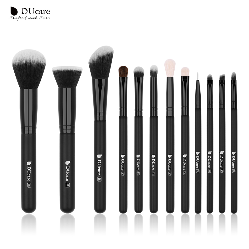 

DUcare 12PCS Professional Makeup Brushes Powder Foundation Eyeshadow Make Up Brushes Set Natural Goat Hair Cosmetics Brush Set
