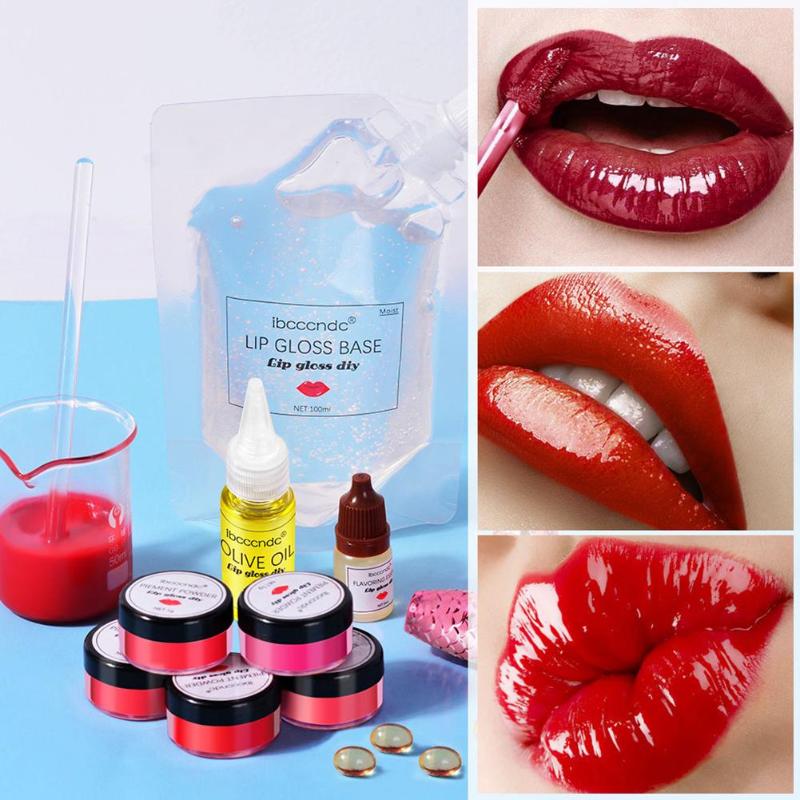 

Hot Sale DIY Lip Gloss Base Gel Set Moisturizing Lipgloss Base Material Safe Handmade Liquid Lip Gloss Glaze Makeup Set, Matte