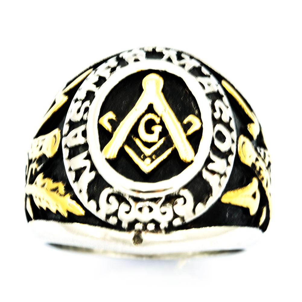 

FANSSTEEL stainless steel mens or wemens jewelry free masonary blue lodge MASTER MASON MASONIC ring brothers sisters gift FSR20w57G