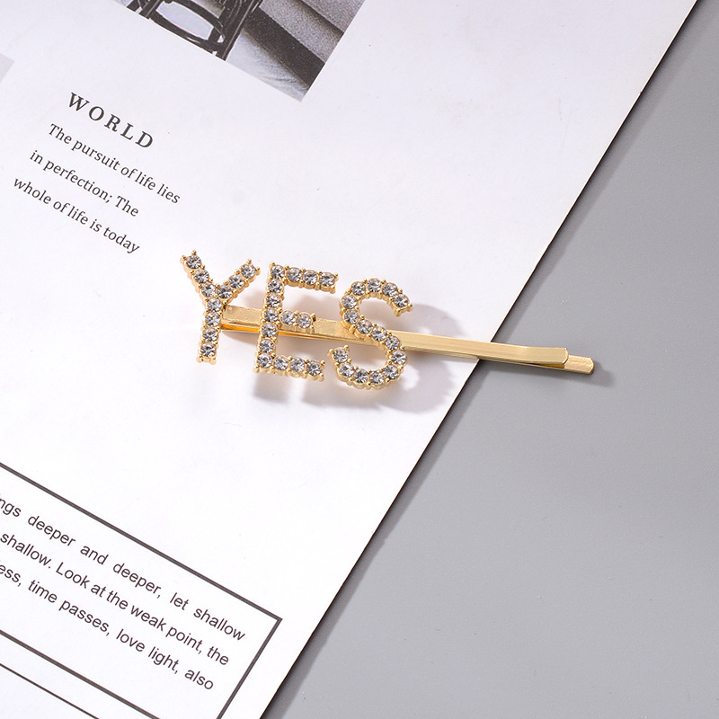 

European and USA Hot Selling Hairpins Fashion Make up Crystal Hair Clips Women Girls Gold Color