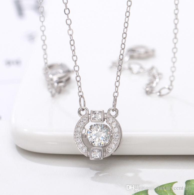s925 Sterling Silver Pendant Necklace Beating Heart Zircon Necklace Collares Gift Accessories Fashion Jewelry For Women designers jewelry