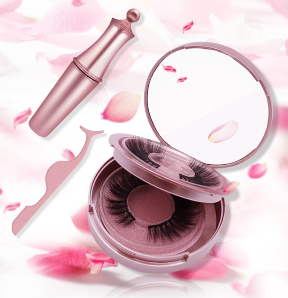 

dhl 4Pcs/set Three magnet false 3D eyelashes magnetic eyelashes KS01 handmade false eyelashes thick natural section