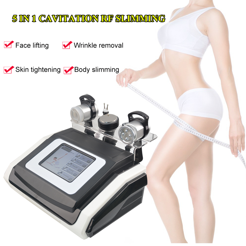

Brand New RF Face Lifting Body Contour Vacuum Ultrasonic Cavitation 5 in 1 Cellulite Removal Slimming Machine