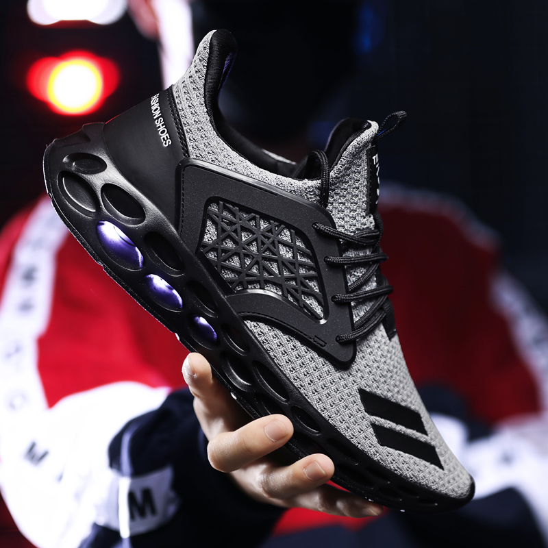 

Hollow Sole Men Training Sneakers Anti-Slippery Men Tennis Shoes Light Weight Walking Footwear Breathable Mesh Chaussure 2020, As pic