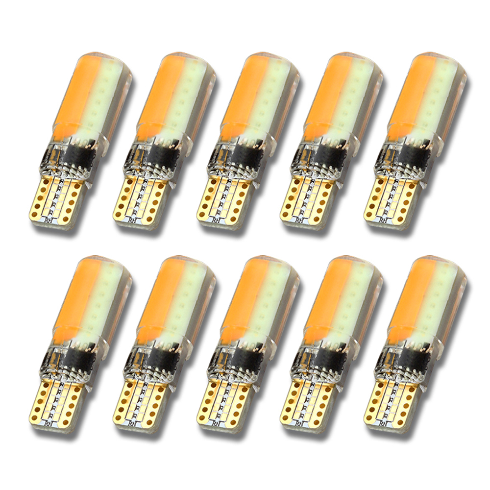 

10PCS T10 W5W Cob Width Light LED Car Silica Flash Strobe Clearance Light Interior Bulb Reading Auto Signal Car Lighting Lamp, As pic