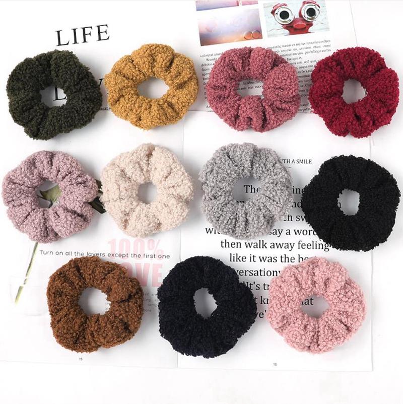 

Scrunchies Hairband Soft Faux Fur Hair Ties Rope Elastic Scrunchie Bands Ponytail Holder Solid Women Headwear Girls Hair Accessories, Mixed color