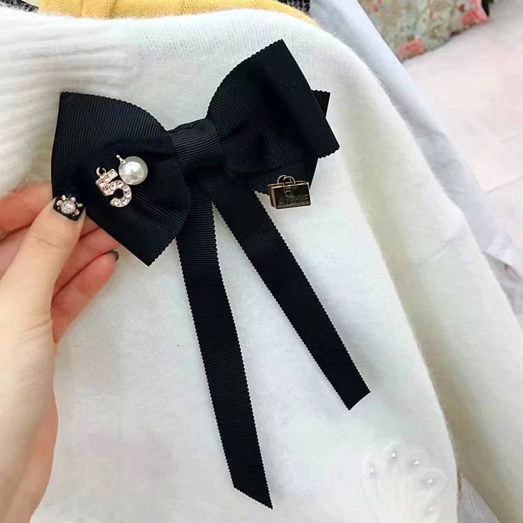

Sunnice On Sale Bows Bowties Ribbon Bow Brooch Collar Necktie Accessories Long Needle Brooch Cloth Art Dresses Suit Butterfly for Women, Black;gray